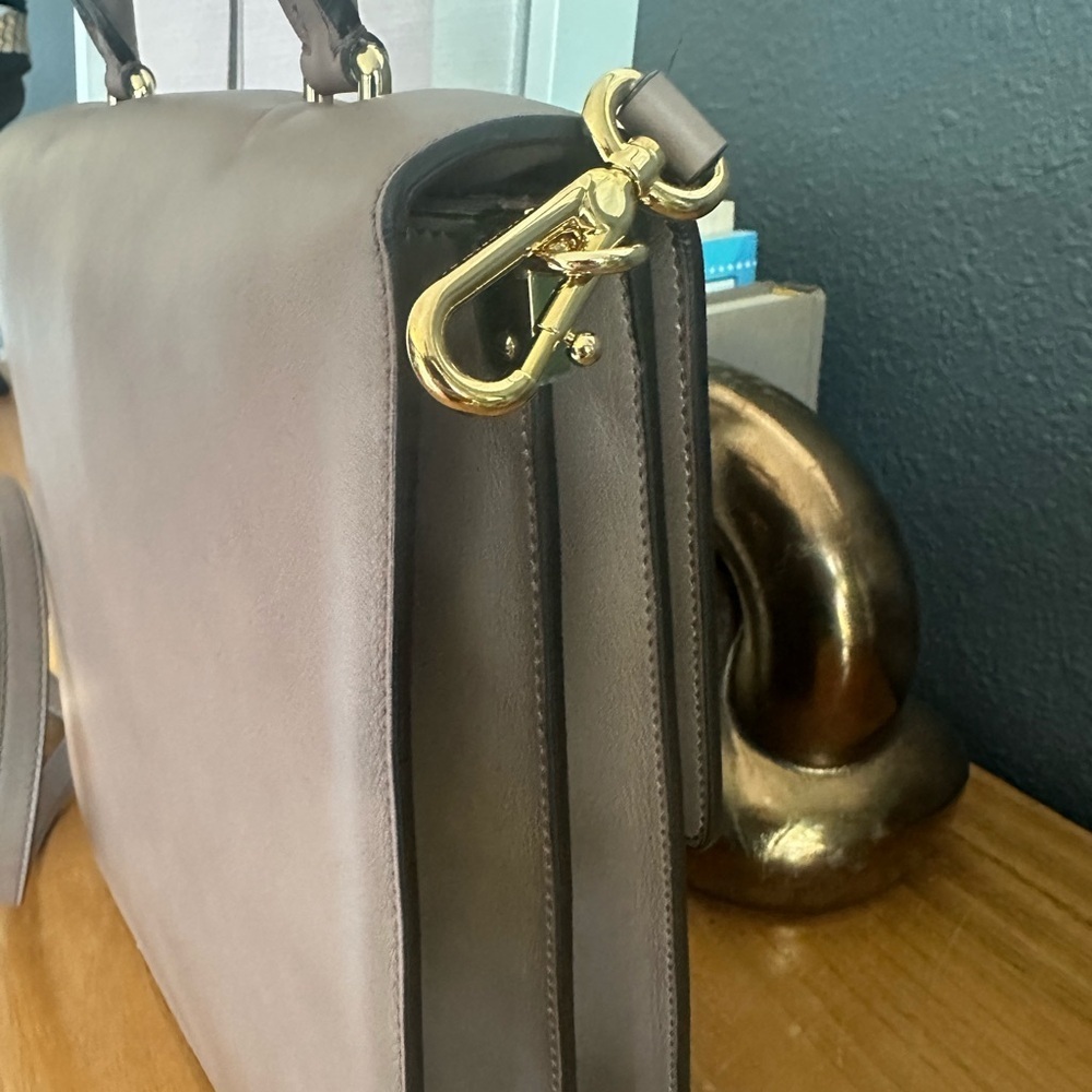 Dolce & Gabbana Clean Taupe Vitello Calf Leather Top Handle Crossbody BB5575 - Picture 16 of 17